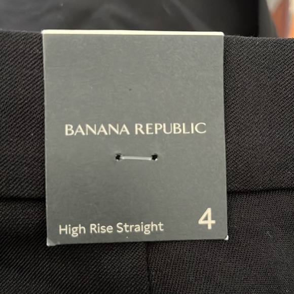 NWT Banana Republic Sienna Straight Italian Wool Black Pant size 4. - Picture 8 of 13